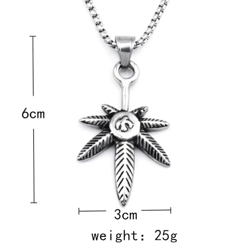 ❤️Retro small hemp leaf maple pendant necklace for women/men, N90201P192